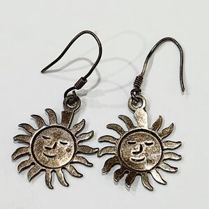 Sun Earrings 925 Mexico Handmade Sterling Silver Jewelry